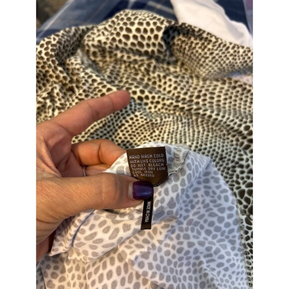 J. McLaughlin Side Ruched Stretch Tunic Top Women's S Python Print 3/4 Sleeve - Picture 12 of 12